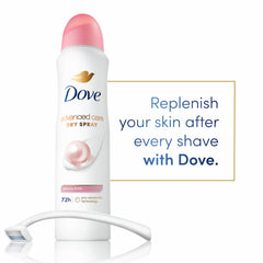 Dove aerosol nozzle detail demonstrating easy spray application benefit
