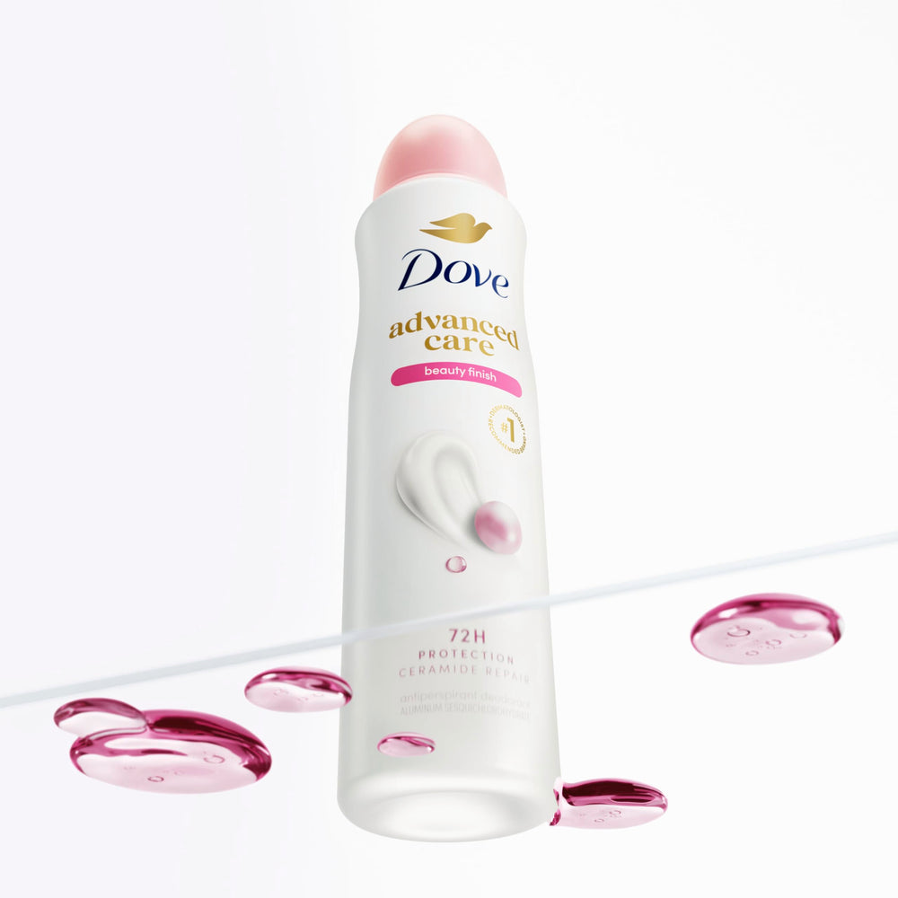 Dove can on bathroom vanity showing daily routine convenience benefit