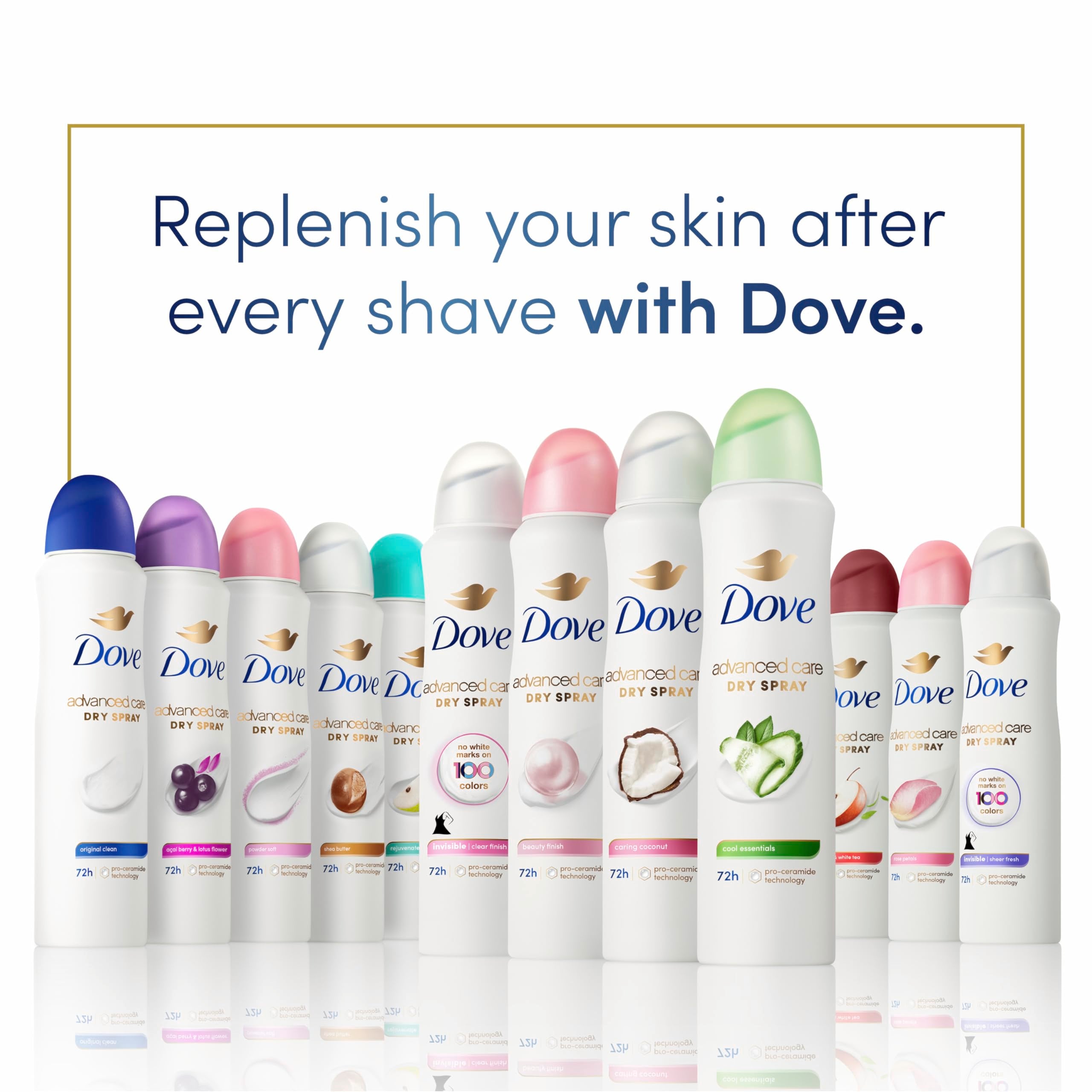 Dove can beside razor and aftershave showing post-shave soothing benefit