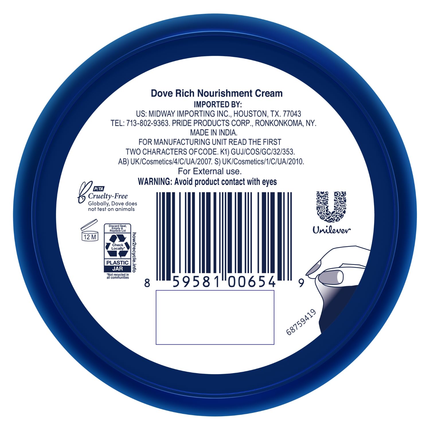 Close-up of Dove cream texture highlighting rich, fast-absorbing formula