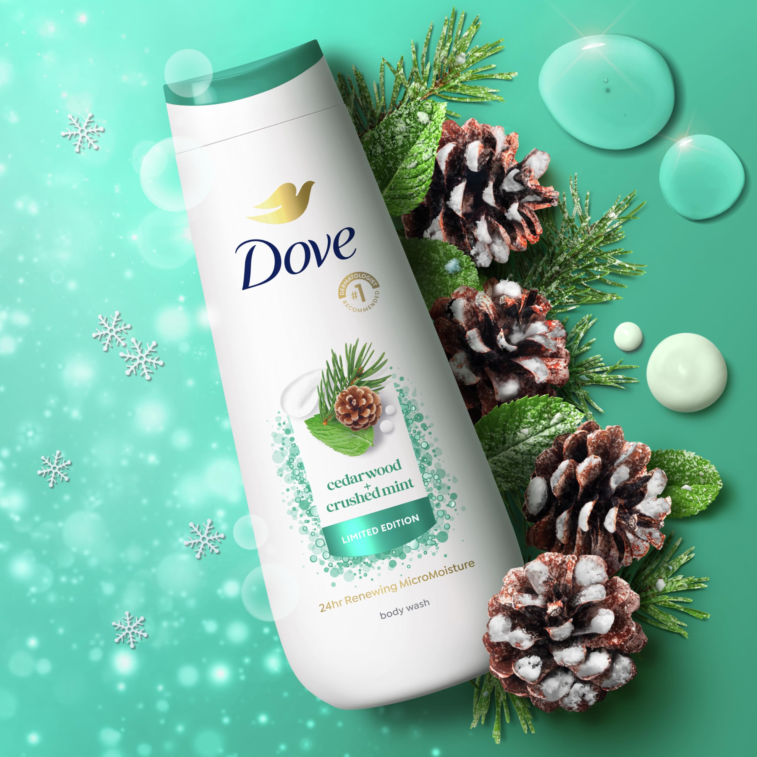 Dove body wash being used in the shower showing nourishing lather and calm shower moment