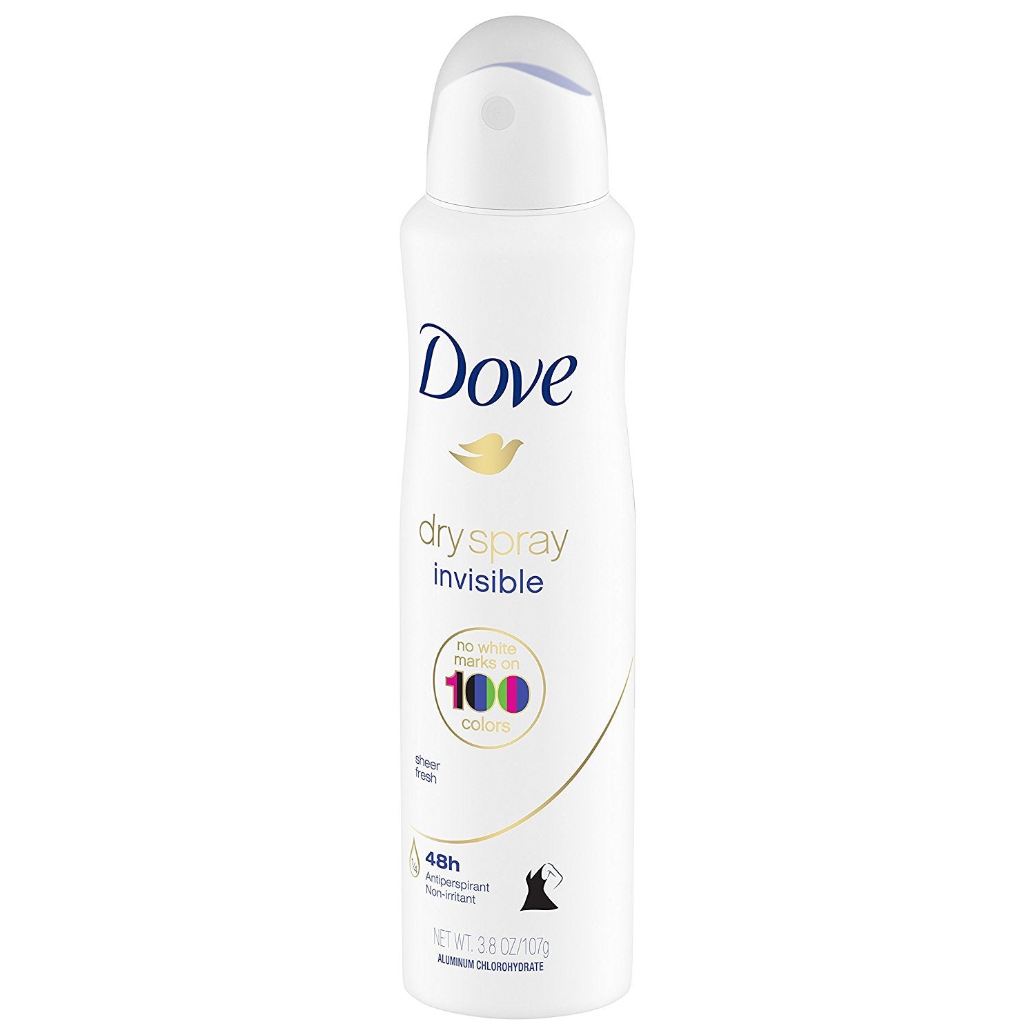 Dove can in hand displaying true size and travel-friendly benefit