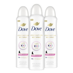 Dove clear finish front packaging showing 3-pack and benefit