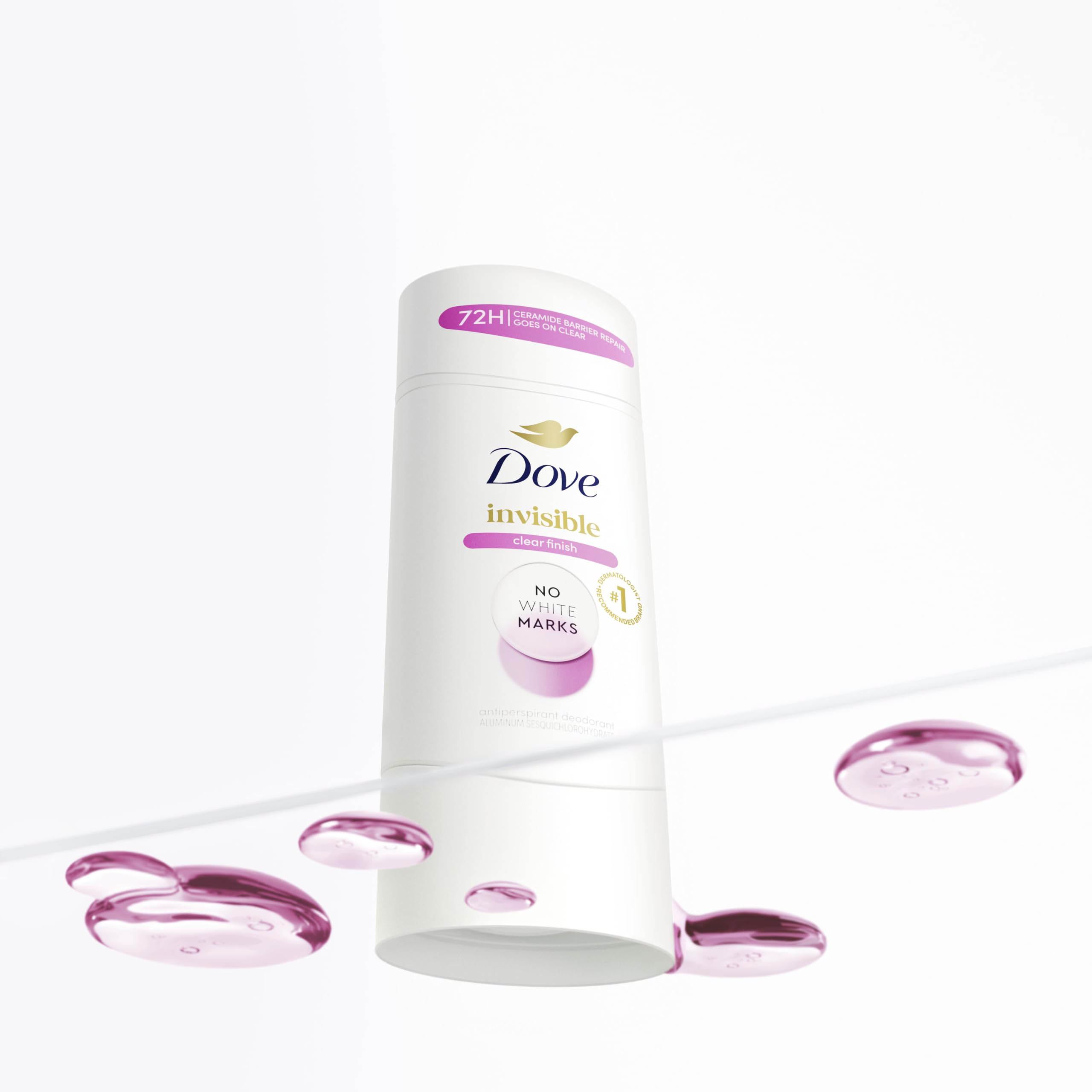 Dove clear finish texture on skin demonstrating quick-dry benefit