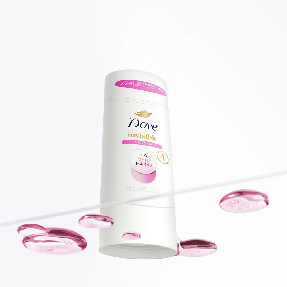 Dove clear finish texture on skin demonstrating quick-dry benefit