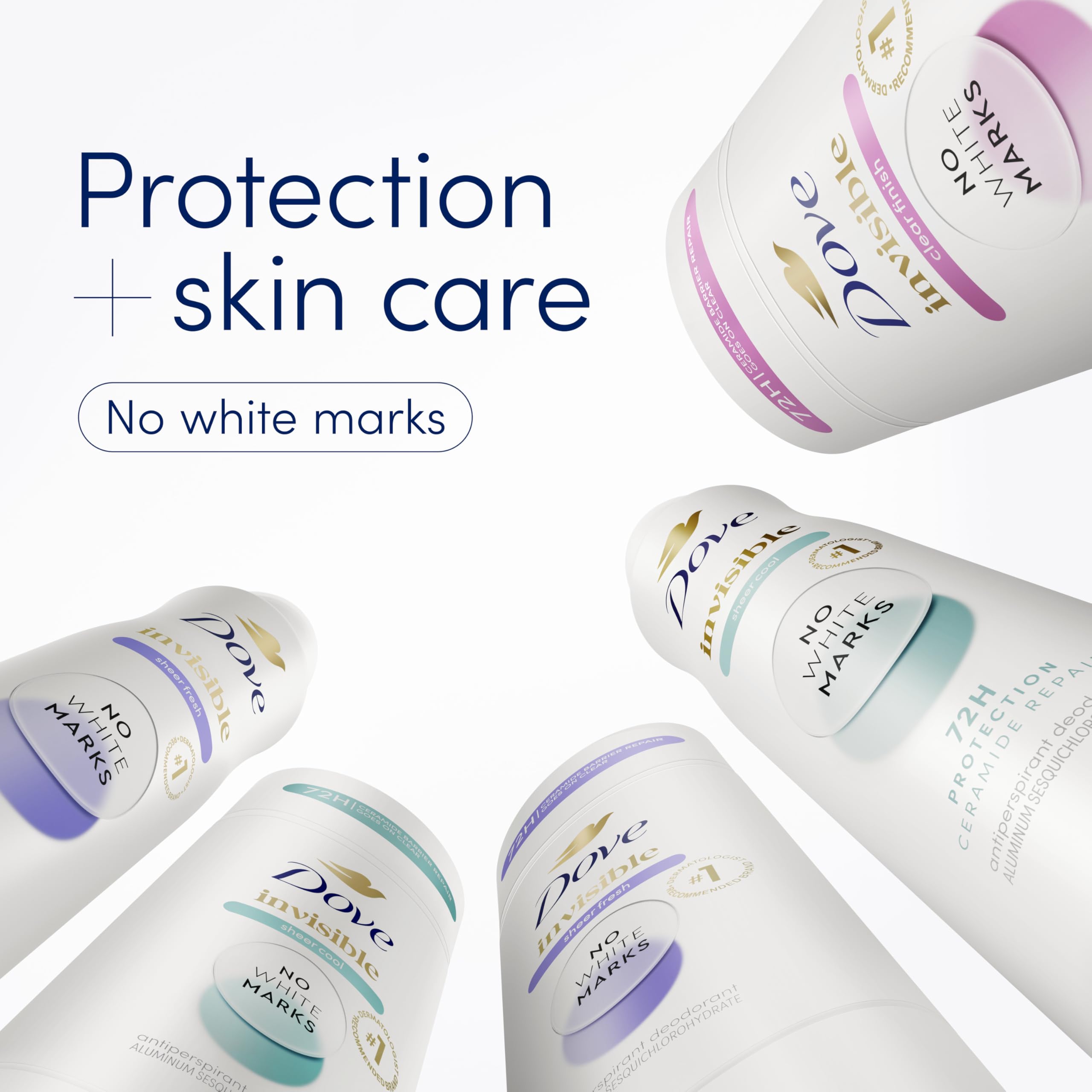 Dove clear finish being applied underarm for all-day protection benefit