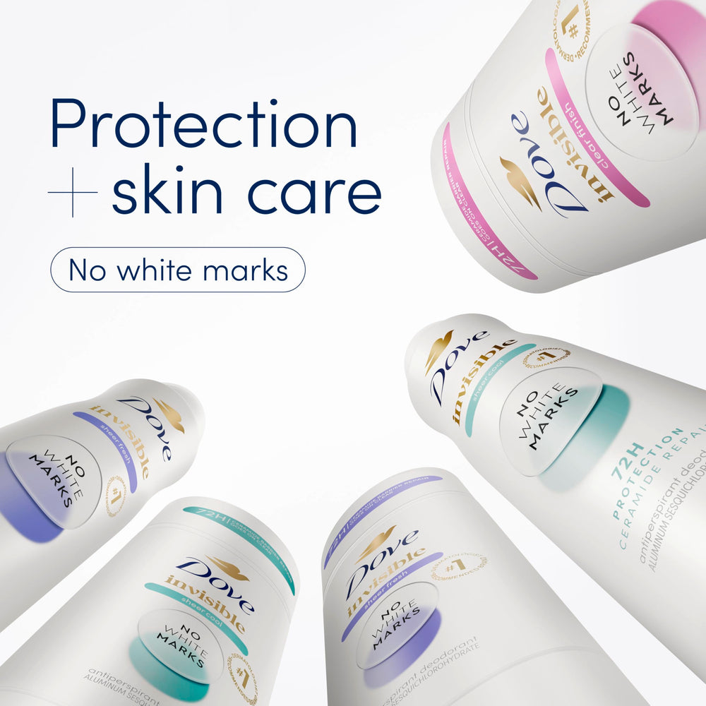 Dove clear finish being applied underarm for all-day protection benefit