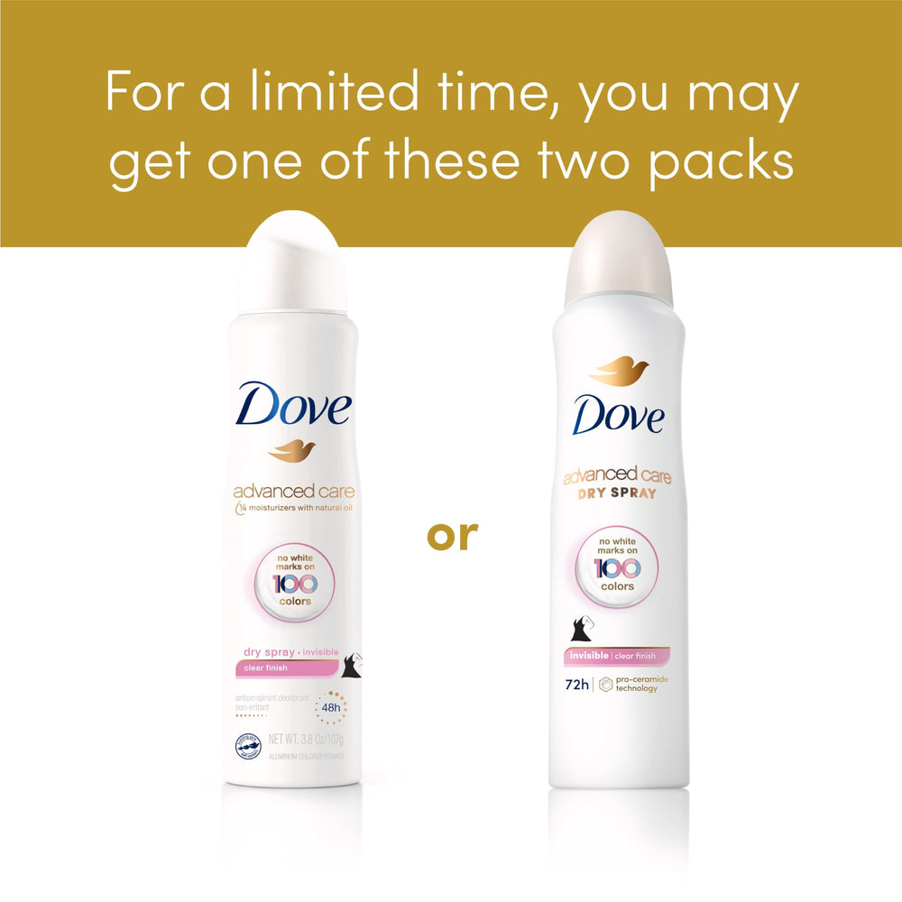 Applying Dove spray underarm demonstrating gentle skin care benefit