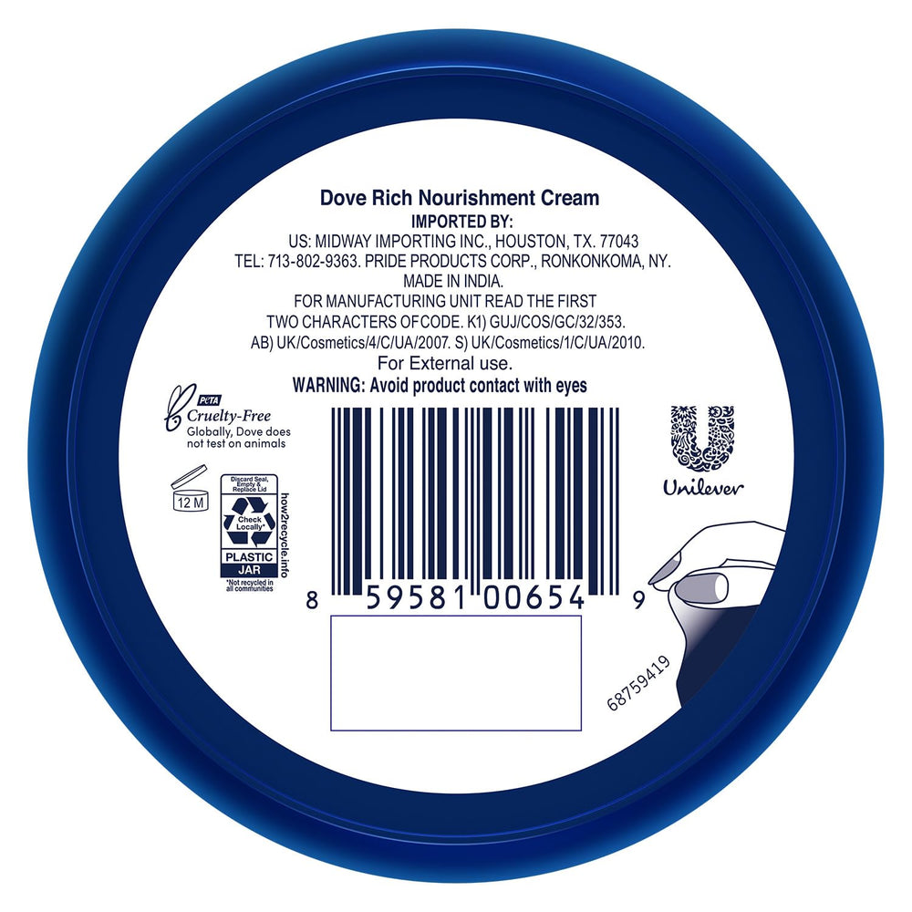 Dove creamy texture close-up highlighting rich moisture and fast absorption benefit