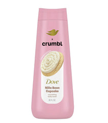 Dove bottle front view showing Crumbl collaboration and cupcake scent benefit