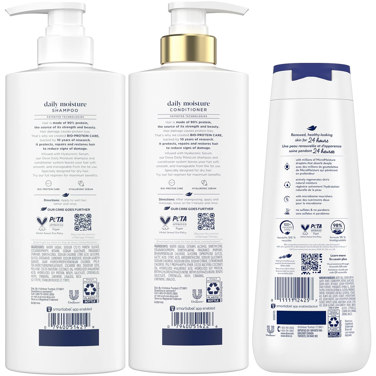 Dove Deep Moisture Body Wash pump bottle highlighting easy dispensing and hydration