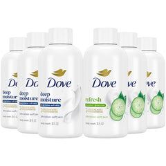 Dove Deep Moisture front packaging showing travel-friendly hydration