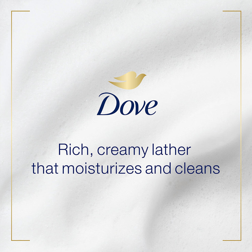 Dove lather on hands demonstrating moisturizing clean feel benefit