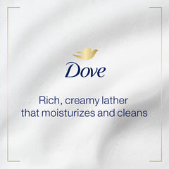 Dove lather on hands demonstrating moisturizing clean feel benefit