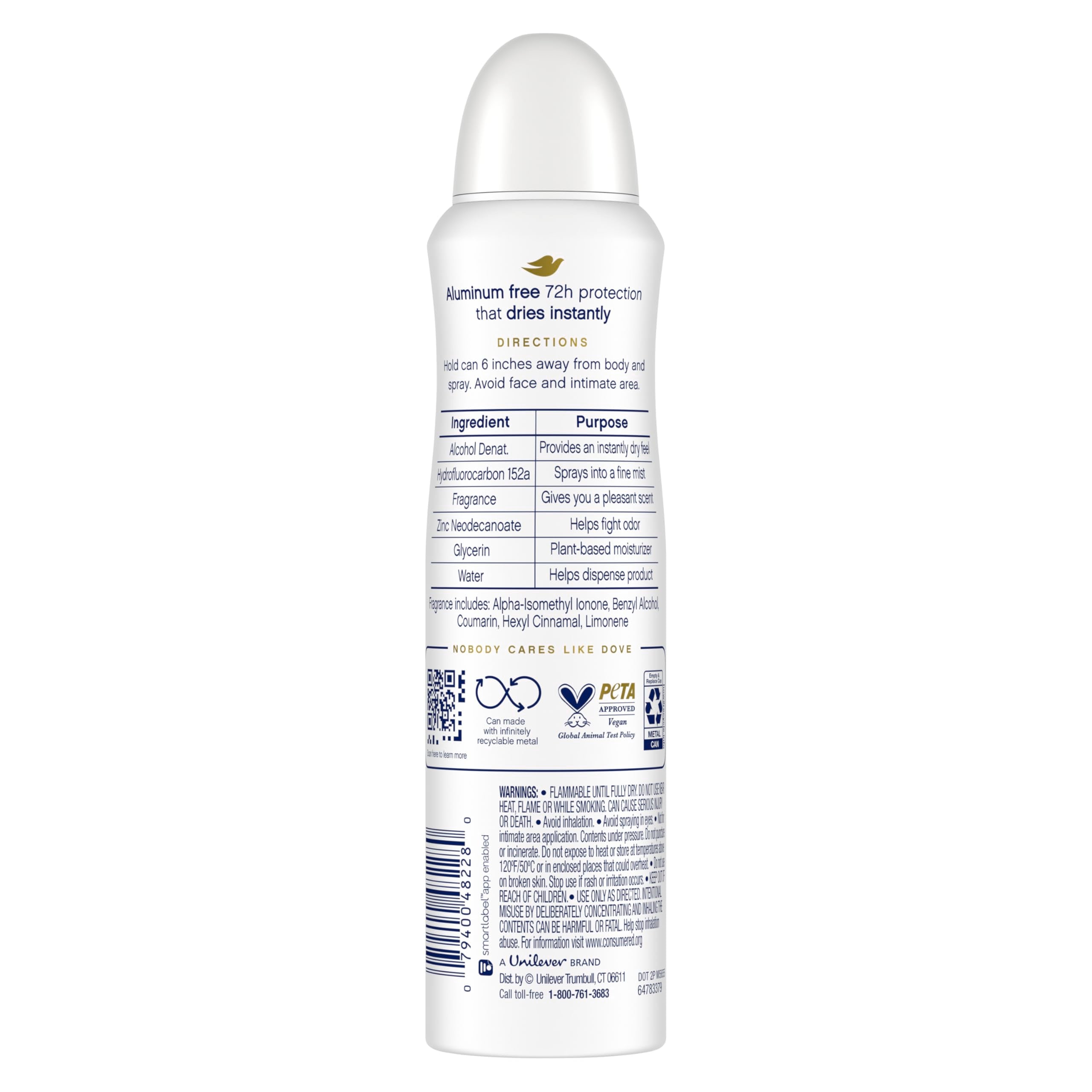 Dove close-up nozzle showing easy spray application benefit