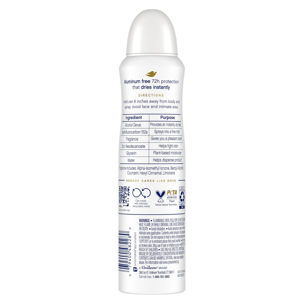 Dove close-up nozzle showing easy spray application benefit