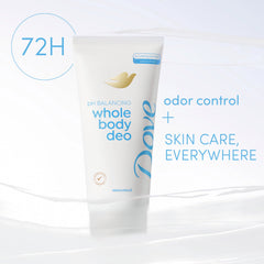 Closeup of Dove ingredient label highlighting lactic acid and aluminum-free formulation benefits
