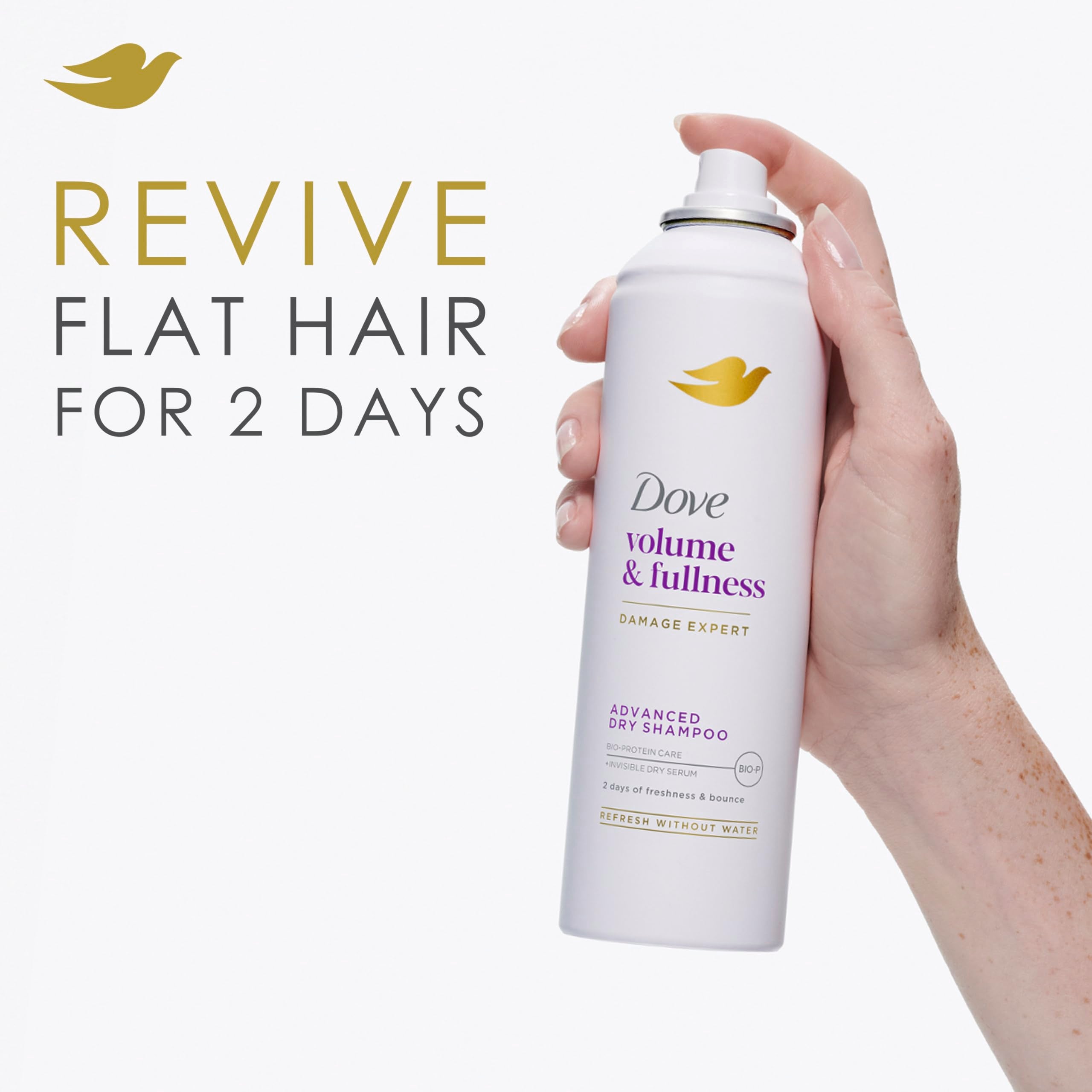 Two Dove dry shampoo cans side by side for extra supply