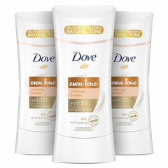 Dove Even Tone front packaging showing 3-pack and scent benefit