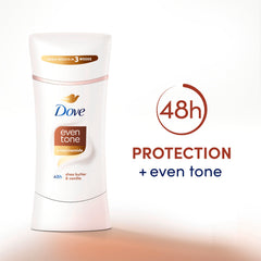 Dove even tone in hand size scale showing compact travel-friendly convenience