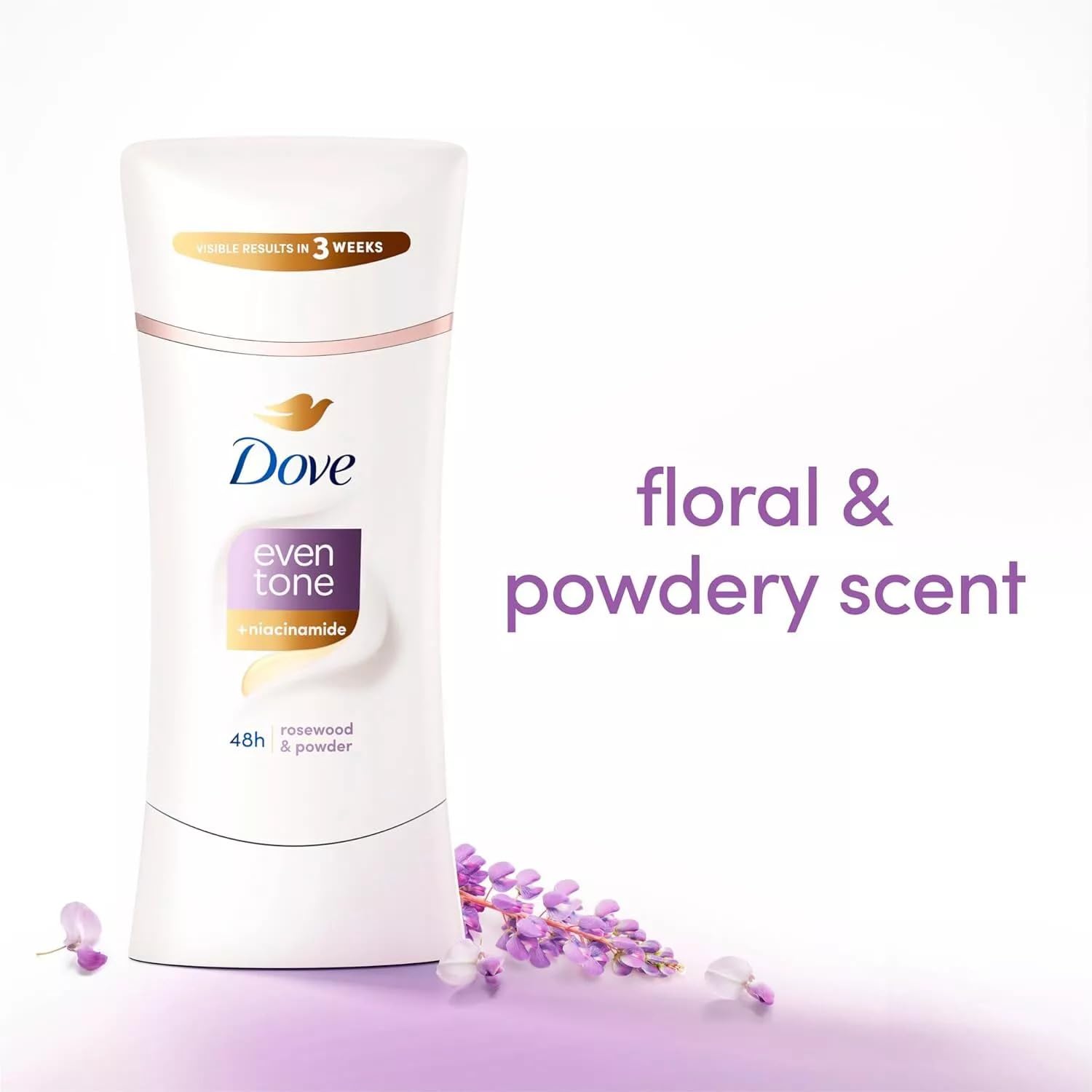 Dove Even Tone applied underarm demonstrating long-lasting protection