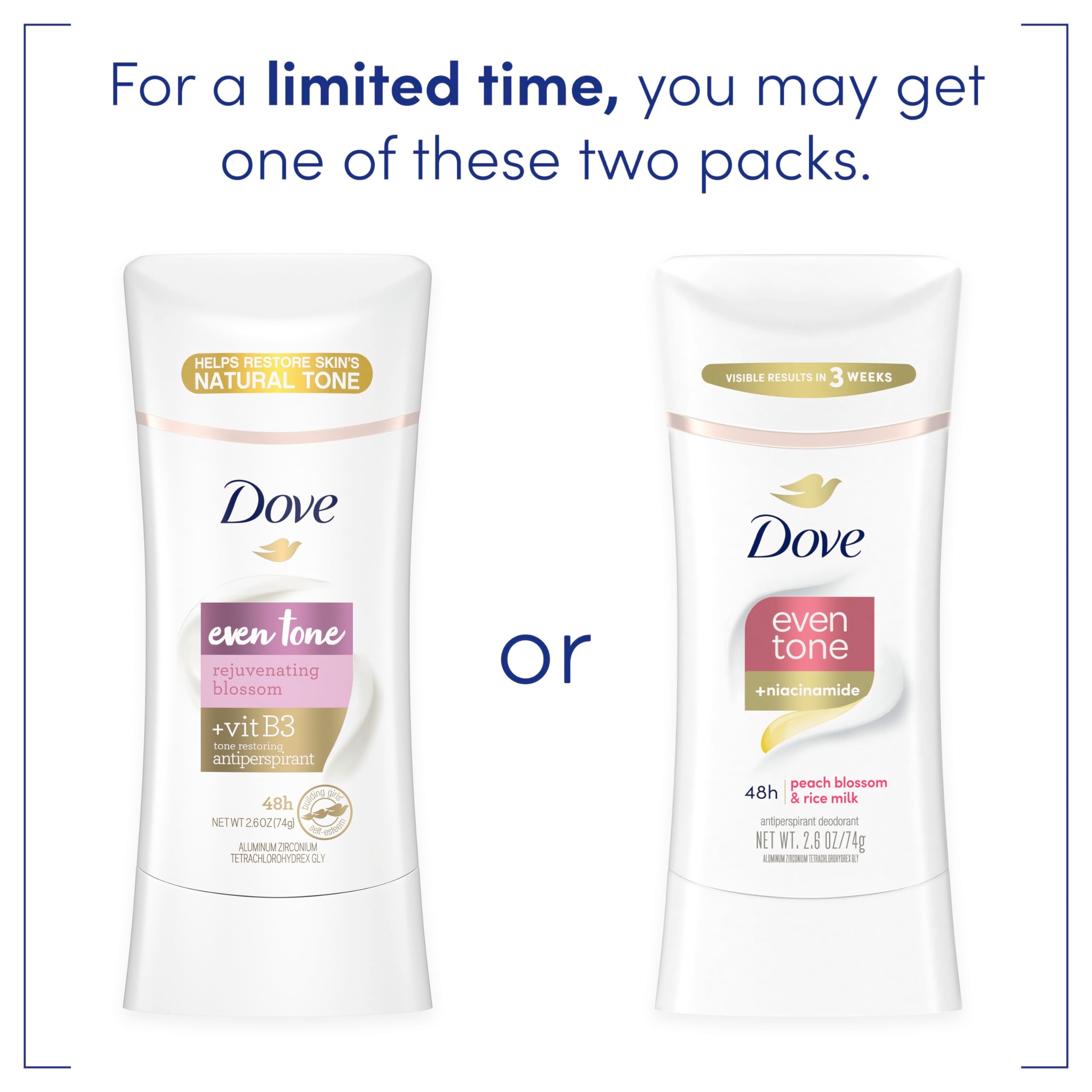 Dove Even Tone three-pack boxed together for value and supply