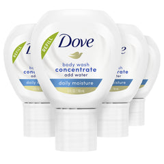 Dove concentrate 4-pack front view shows compact refill convenience