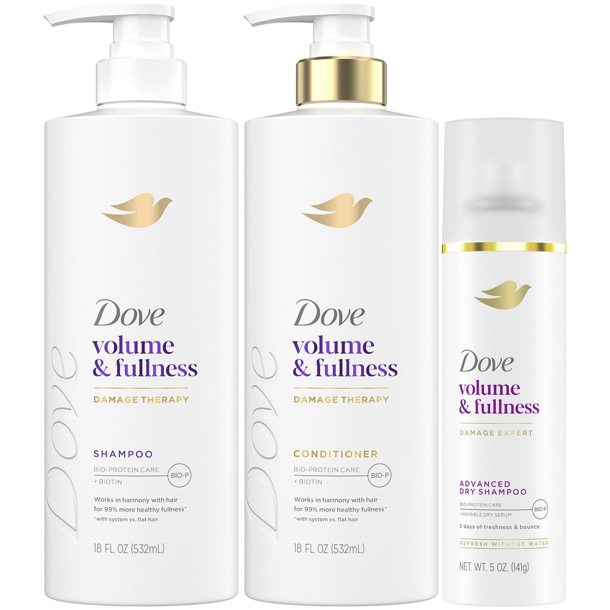 Dove front packaging showing full set and benefits