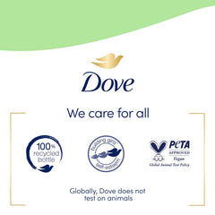 Dove hand wash in use with foam on hands, demonstrating effective gentle cleansing
