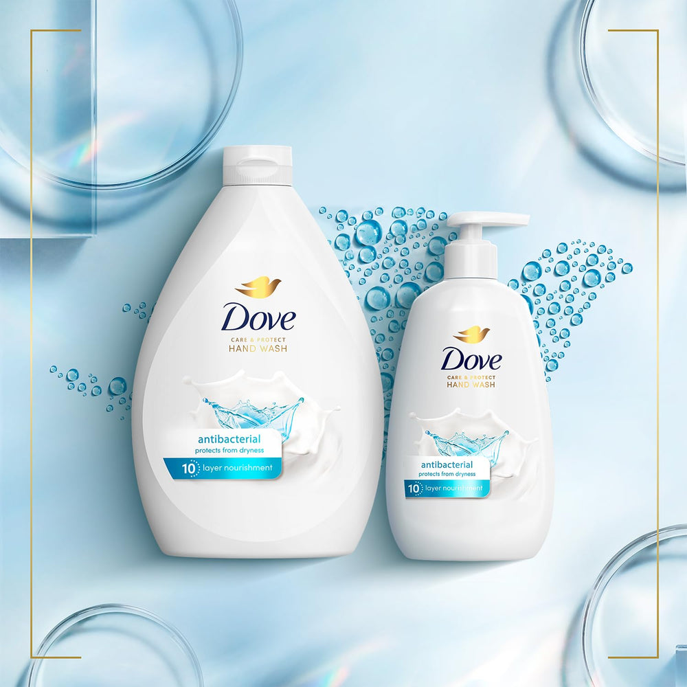 Person washing hands with Dove showing effective germ removal and soft skin outcome