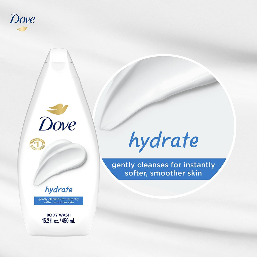 Dove Hydrate in a shower setting showing relaxing daily use benefit
