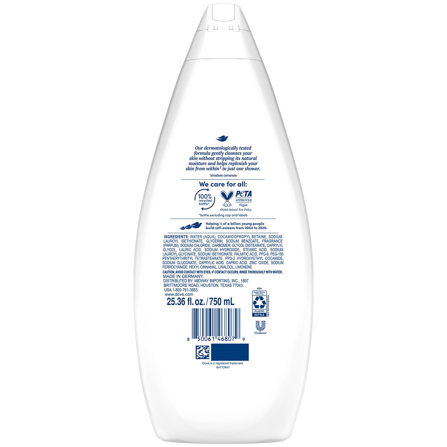 Dove Hydrate pump closeup demonstrating easy dispensing and control