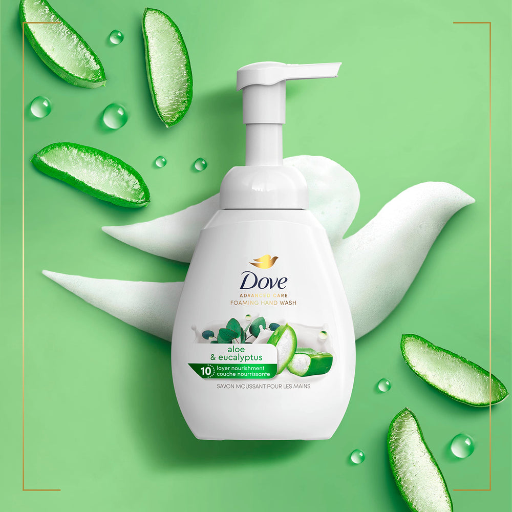 Dove aloe leaf ingredient shot, highlighting natural-sourced soothing properties