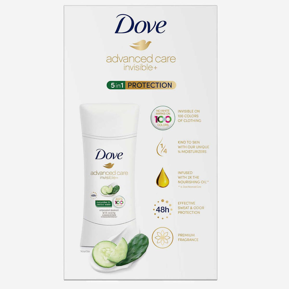 Close-up of Dove stick texture highlighting smooth glide and moisturizing feel