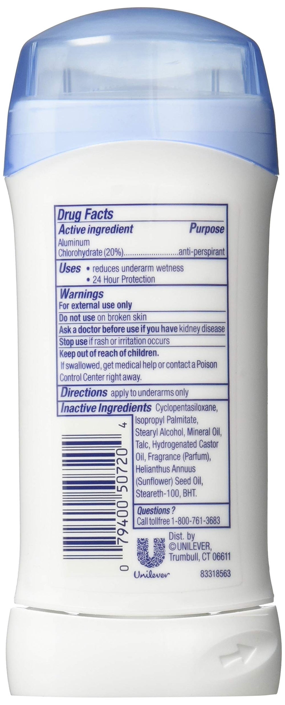 Dove invisible solid stick close-up texture and moisturizing finish for smooth skin