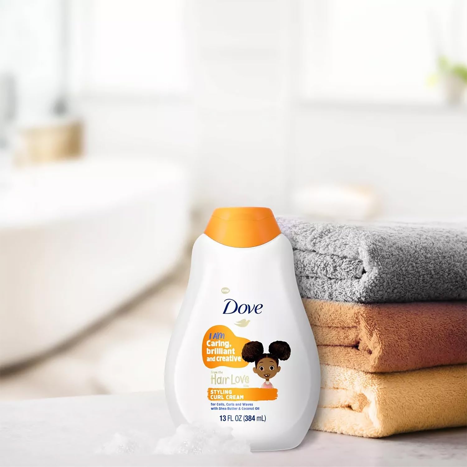 Dove styling cream open jar revealing creamy texture for soft definition