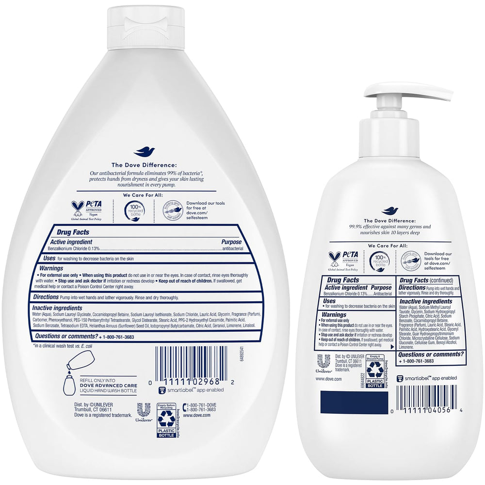 Dove large 34 oz refill bottle showing economical supply and skin-nourishing formula