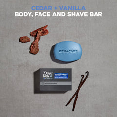 DOVE MEN + CARE bar close-up texture highlighting creamy, moisturizing surface