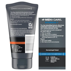 Dove Men+Care Deep Clean scrub texture close-up showing gentle exfoliating beads and hydration