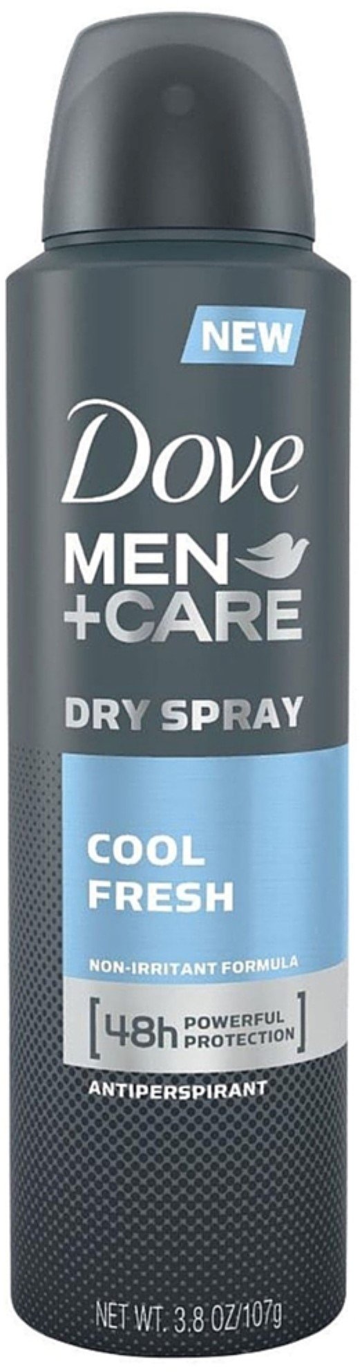 Dove Men+Care front pack view showing cool fresh spray and value nine-pack convenience