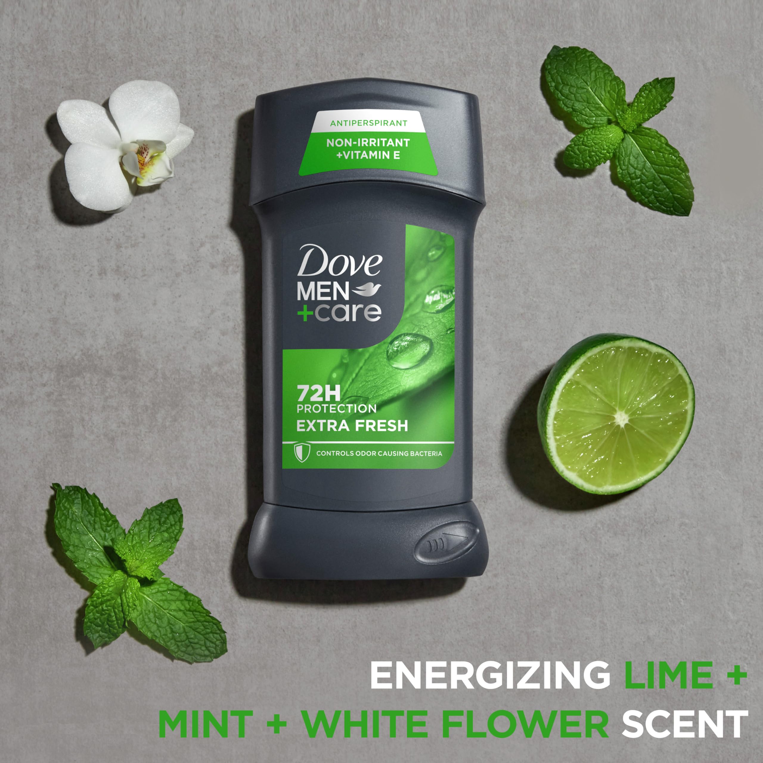 DOVE MEN + CARE close label view showing ingredients and moisturizing claim