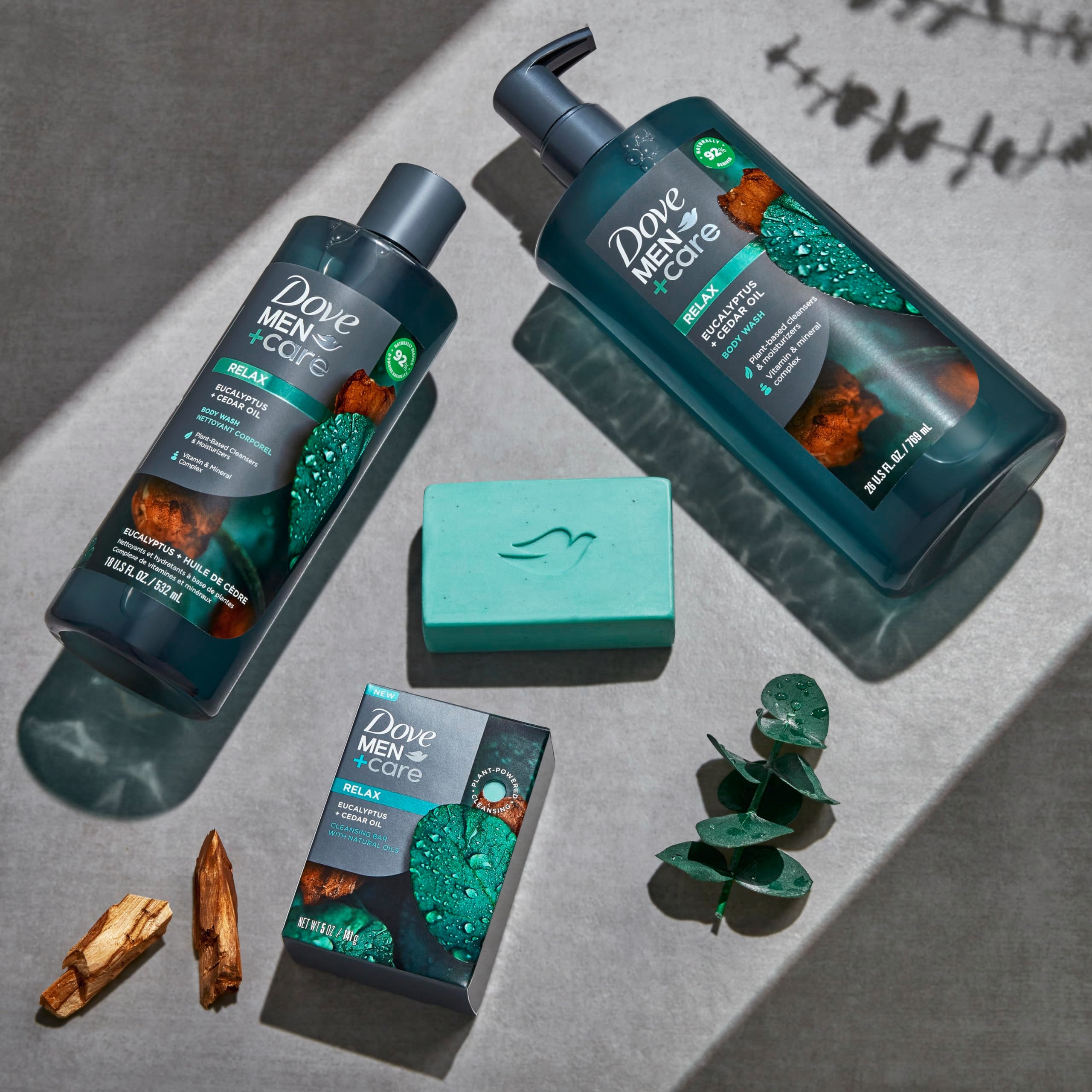 DOVE MEN + CARE lifestyle shower scene for an invigorating routine