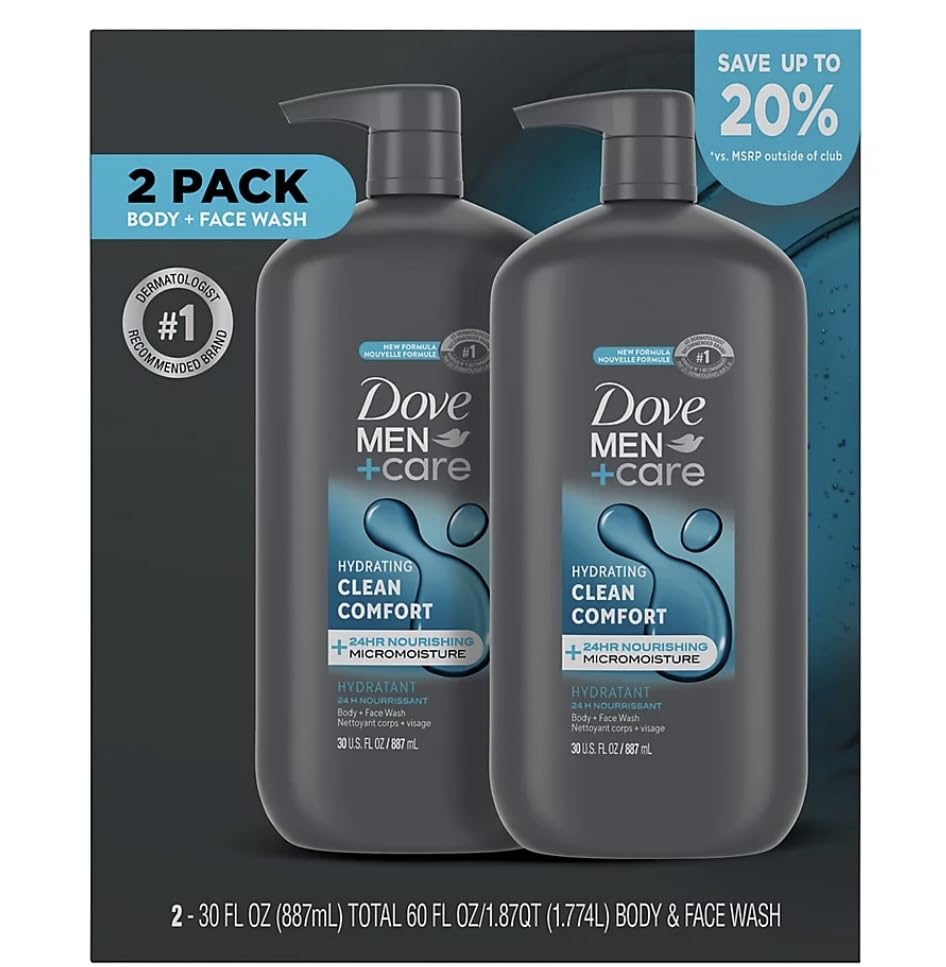 Dove Men+Care pump closeup emphasizing easy dispensing and reduced waste