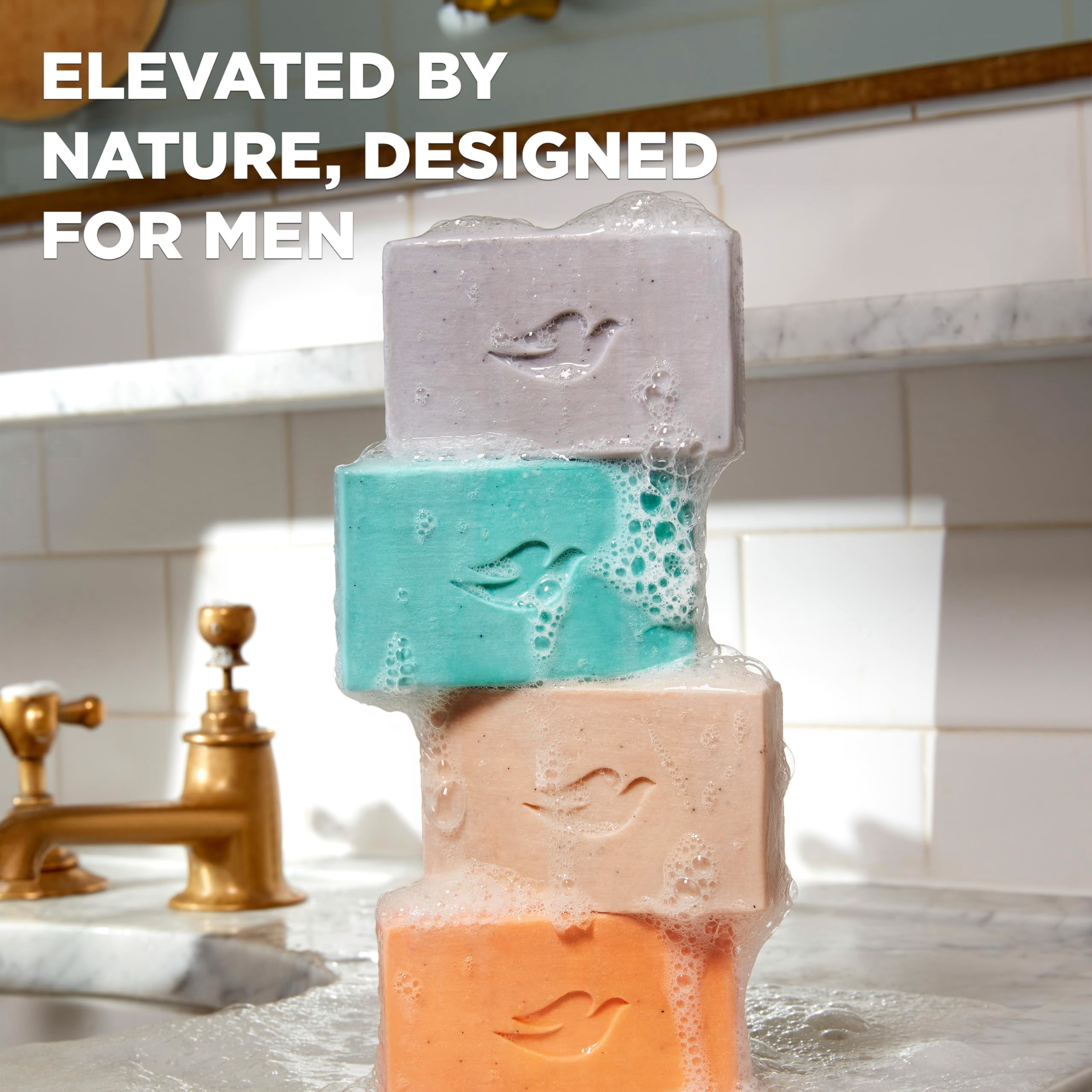 DOVE MEN + CARE rich lather in hand delivering gentle cleansing