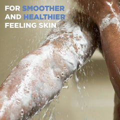 DOVE MEN + CARE bar used while shaving in shower showing smoother shave result