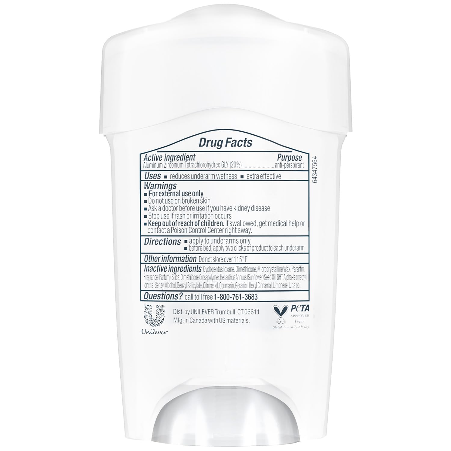 Dove close-up texture of stick highlighting moisturizing formula benefit