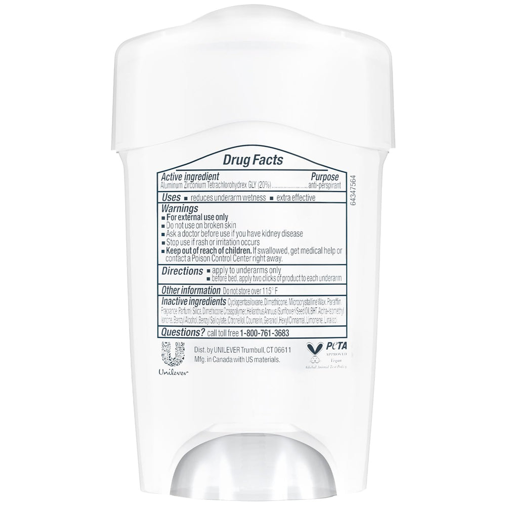 Dove close-up texture of stick highlighting moisturizing formula benefit