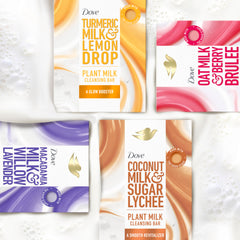 Dove oat milk berry brûlée bar with oats and berries for soothing moisture