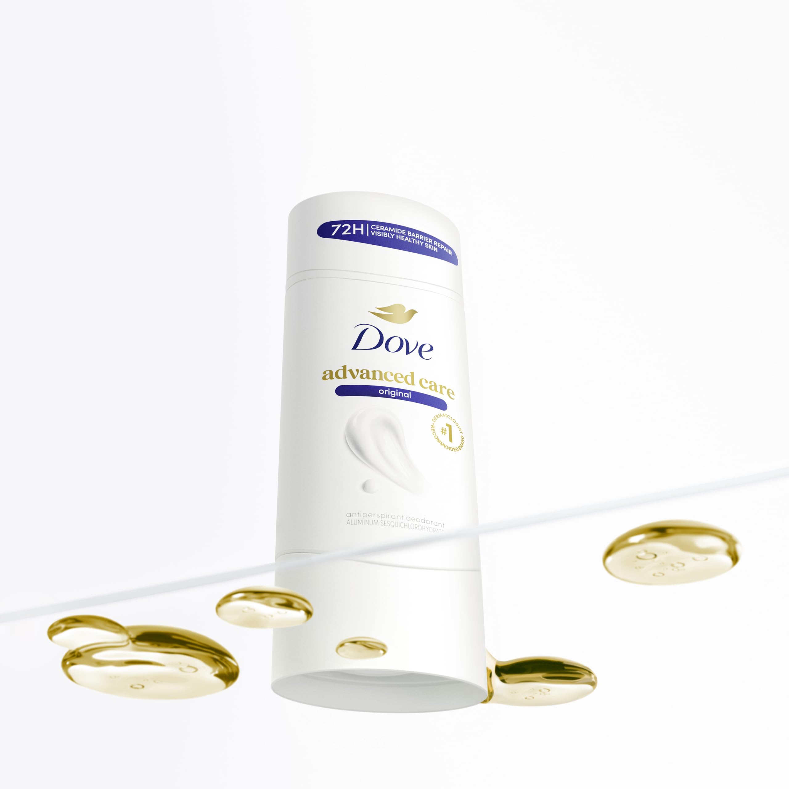 Dove size comparison in hand illustrating convenient 2.6 oz travel-friendly stick