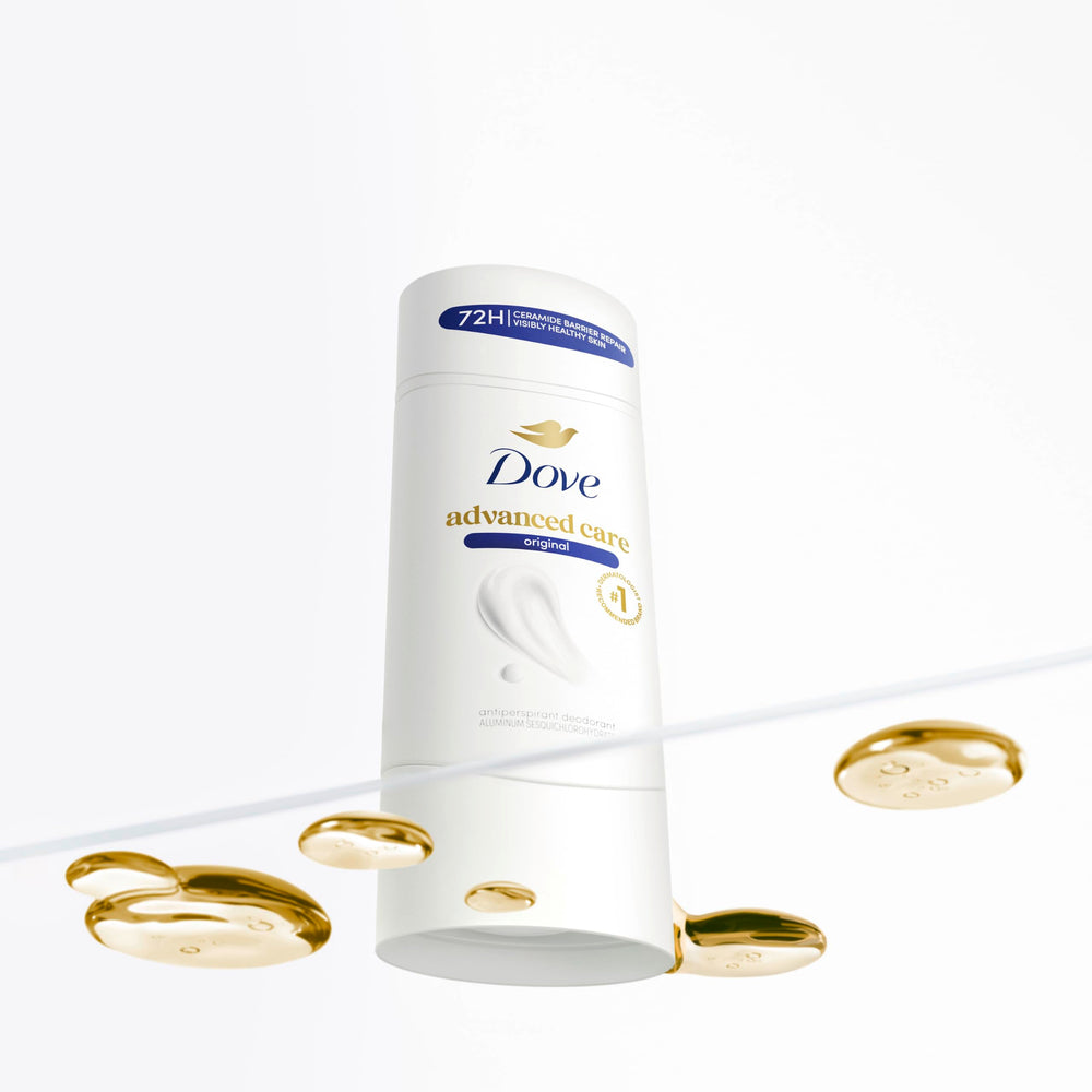 Dove size comparison in hand illustrating convenient 2.6 oz travel-friendly stick
